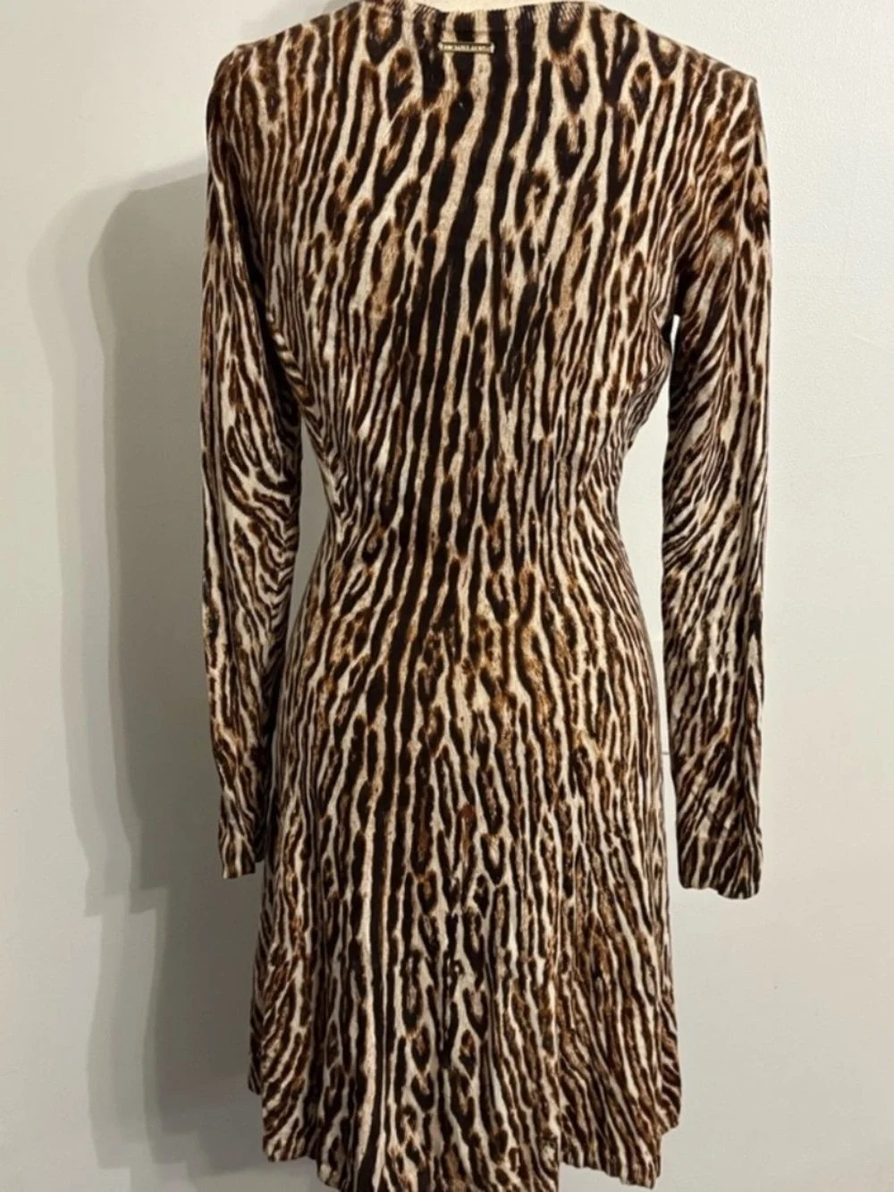 Michael Kors Brown  Long-Sleeve Animal Print